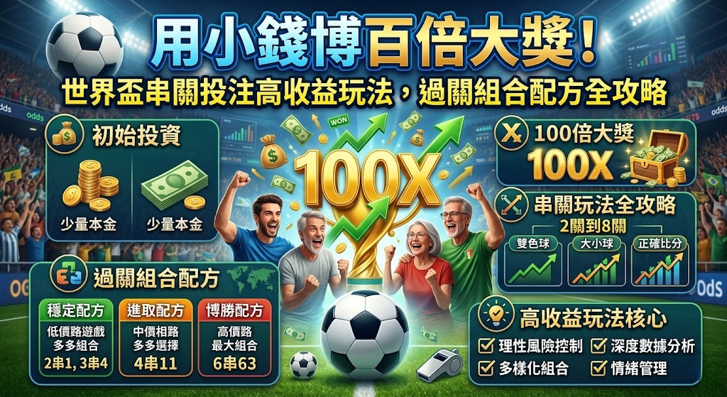 Read more about the article 用小錢博百倍大獎！世界盃串關投注高收益玩法，過關組合配方全攻略