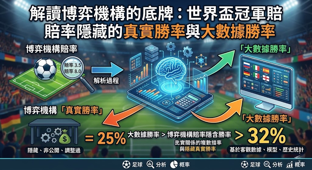 世界盃冠軍賠率隱藏的真實勝率與大數據勝率