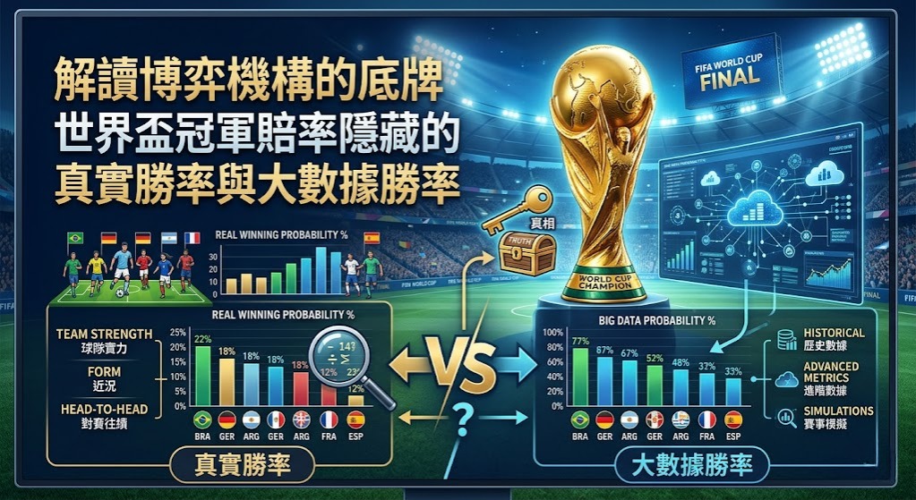 世界盃冠軍賠率隱藏的真實勝率與大數據勝率