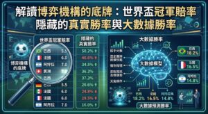 Read more about the article 解讀博弈機構的底牌：世界盃冠軍賠率隱藏的真實勝率與大數據勝率