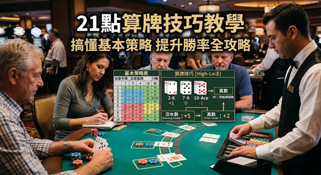 21點算牌技巧教學：搞懂基本策略提升勝率全攻略
