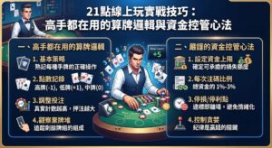 Read more about the article 21點線上玩實戰技巧：高手都在用的算牌邏輯與資金控管心法