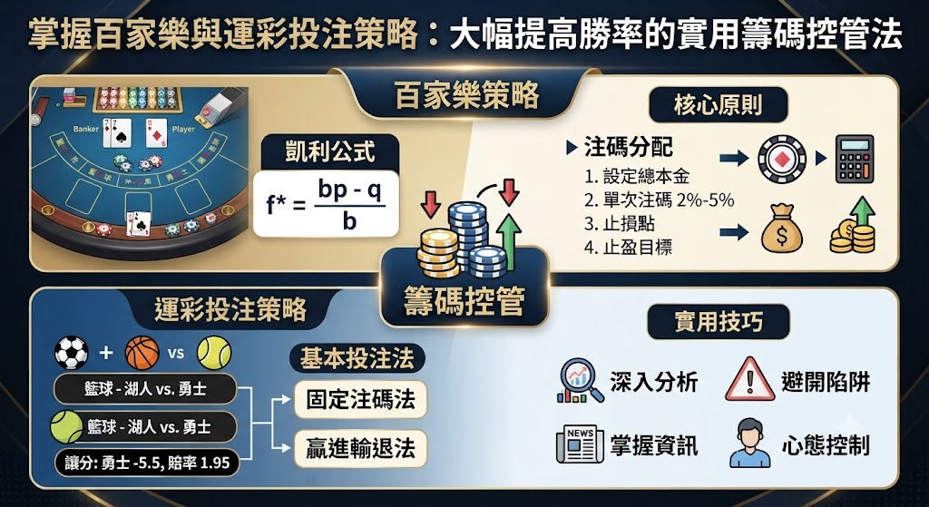 翻轉勝率,就從正確控管籌碼開始!立即掌握百家樂與運彩的必勝策略